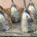Vintage 1940's Made in Occupied Japan Metal Tray & Stem Goblet Set Ornate Dragon