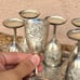 Vintage 1940's Made in Occupied Japan Metal Tray & Stem Goblet Set Ornate Dragon