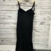 Monique Lhuillier Velvet Ruffle Hem Midi Dress Black Size 12