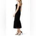 Monique Lhuillier Velvet Ruffle Hem Midi Dress Black Size 12