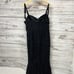 Monique Lhuillier Velvet Ruffle Hem Midi Dress Black Size 12