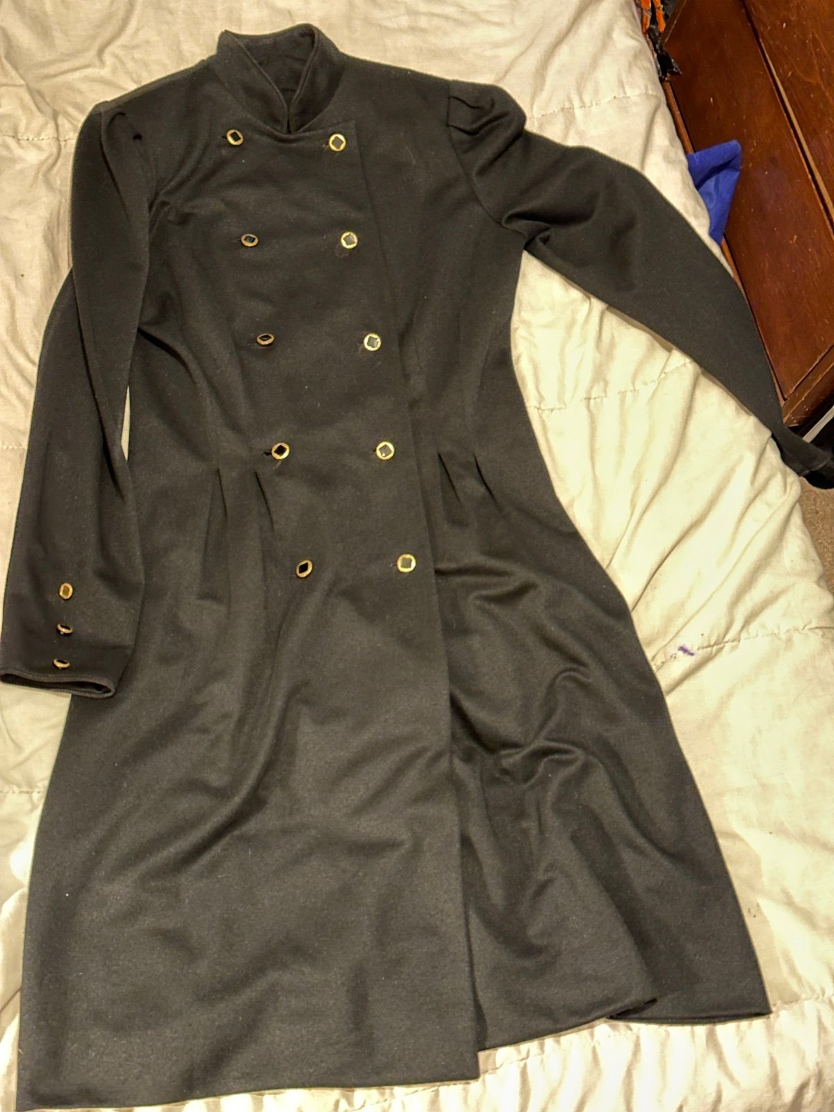 vtg double breasted military peacoat leslie fay