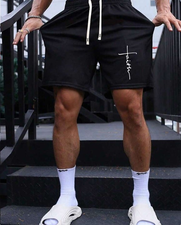 Men’s Summer Shorts – Letter Print Casual Activewear