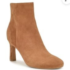 New Nine West NANCE 9X9 Ankle Boot high heel Tan 101, brown suede caramel size 8