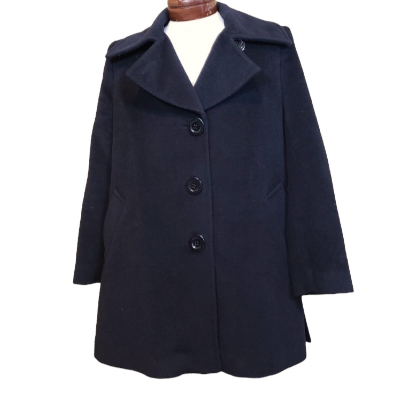 Dale Dressin M black wool/angora blend pea coat