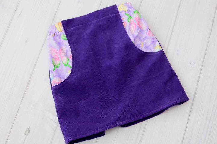 4T Toddler Girls Purple Corduroy Skirt with Butterflies