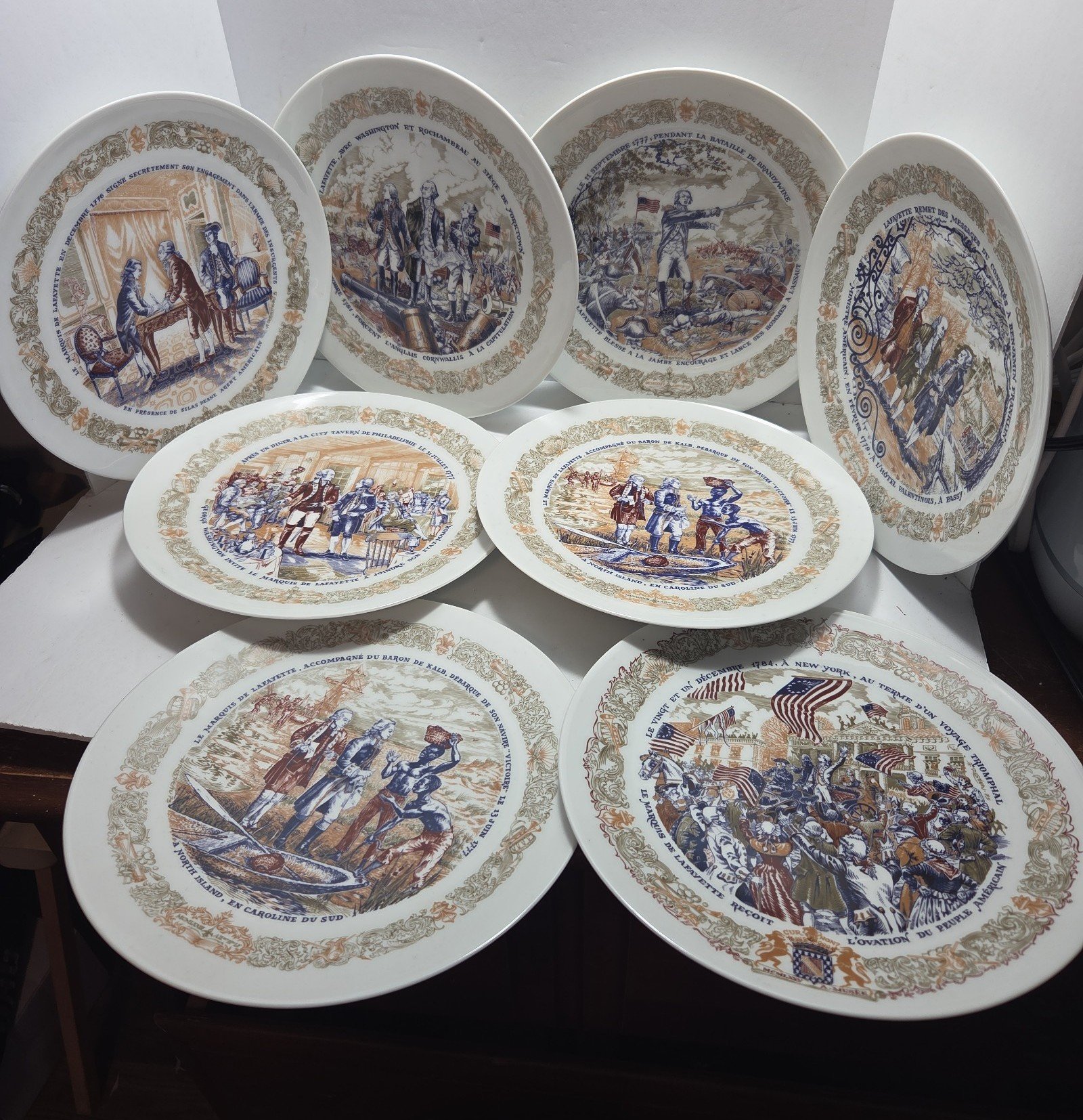 Lafayette Legacy Plate by D'Arceau Limoges LOT OF 7