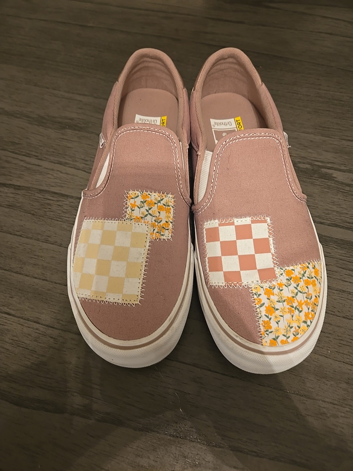 vans asher slip on Women’s Size 10 Floral Checkered Very Good Condition