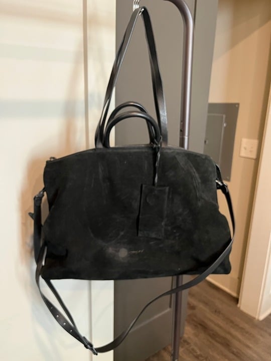 Marsèll classic cross body tote black suede bag