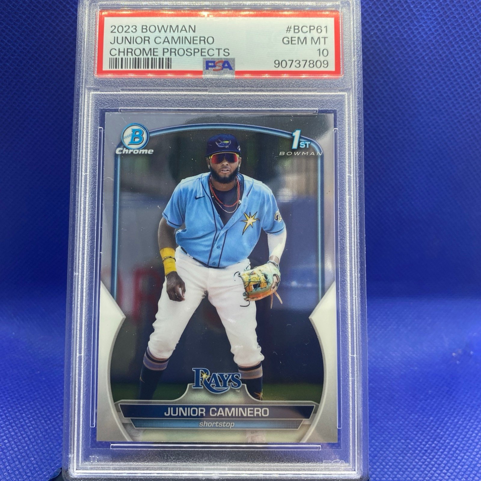 2022 Bowman Chrome Prospects Junior Caminero PSA 10 gem mint