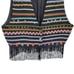 Vtg 80's Womens Vest Cropped Multimedia Beaded Fringed Art To Wear Boho Blk Sz M