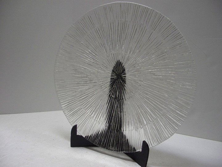 Sasaki Rain Glass Crystal Clear Textured Ice Platter
