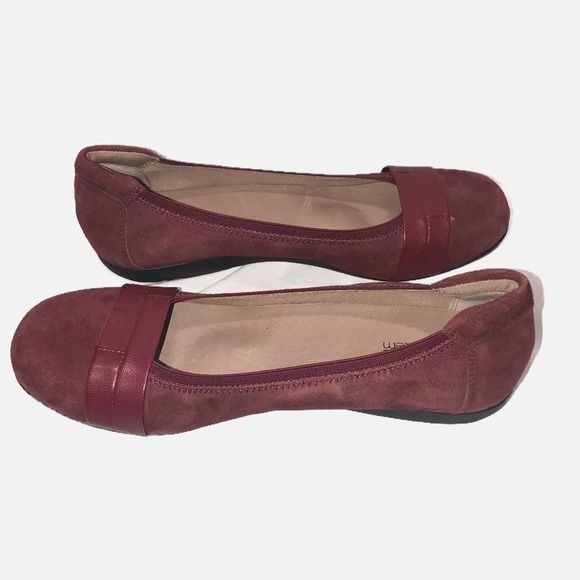 Shoes Abeo Size 8.5 BIO System Tessa Wine Suede Flats Support Comfort Cushion