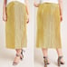 Maeve Anthropologie NWOT Domi Midi Skirt Size lester Gold Chartreuse Size 4