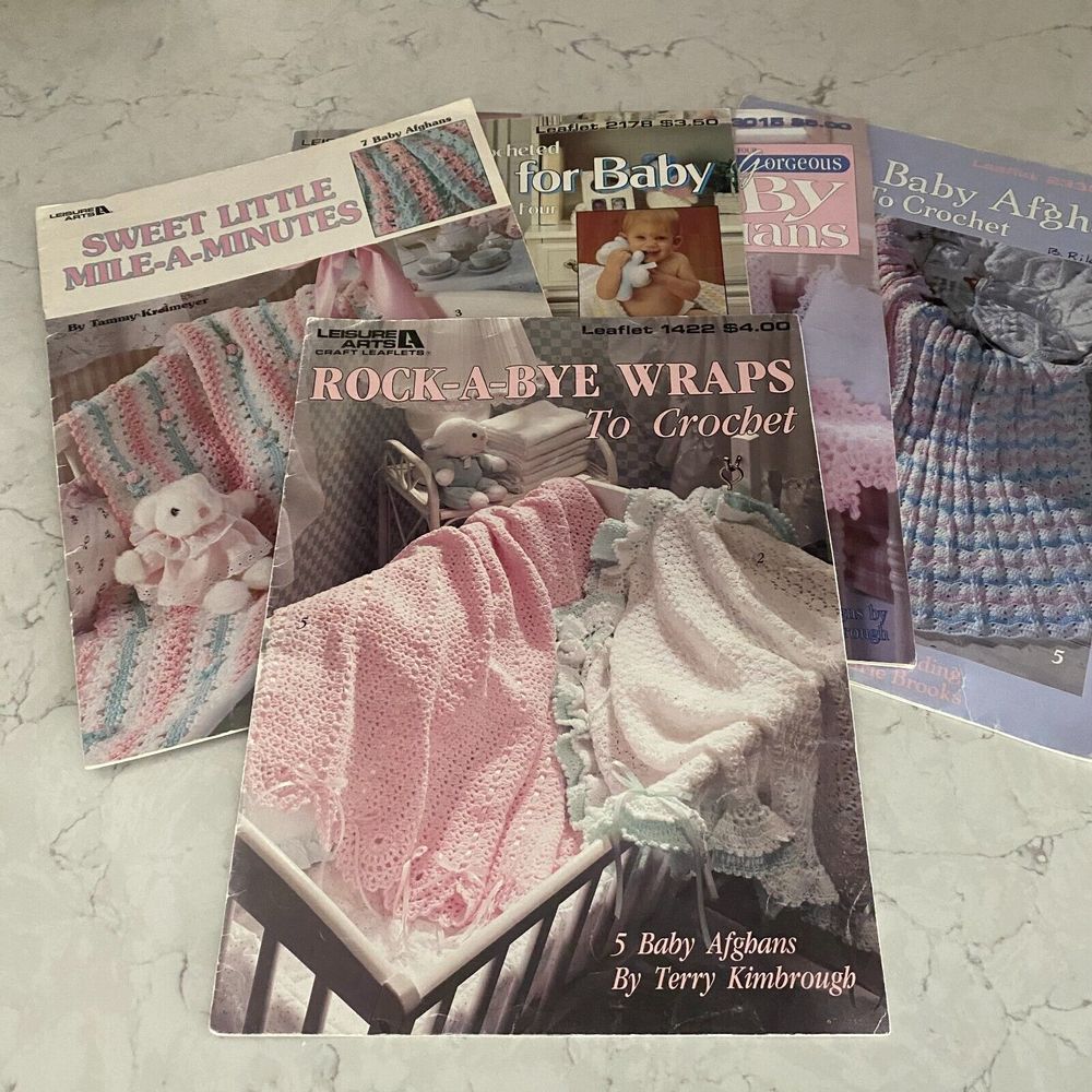 Leisure Arts Crochet Our Best Baby Afghans Paperback Booklets - Lot of 5