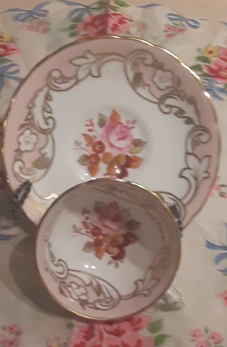 c1947-66 TUSCAN English Bone China Demitasse Cup & Saucer Set Made in England