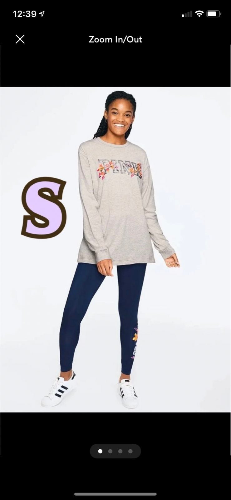 VS PINK Bling Campus Long Sleeve Tee Legging Outfit S Floral