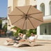 JEAREY 9FT Outdoor Patio Umbrella Outdoor Table Umbrella (Beige)