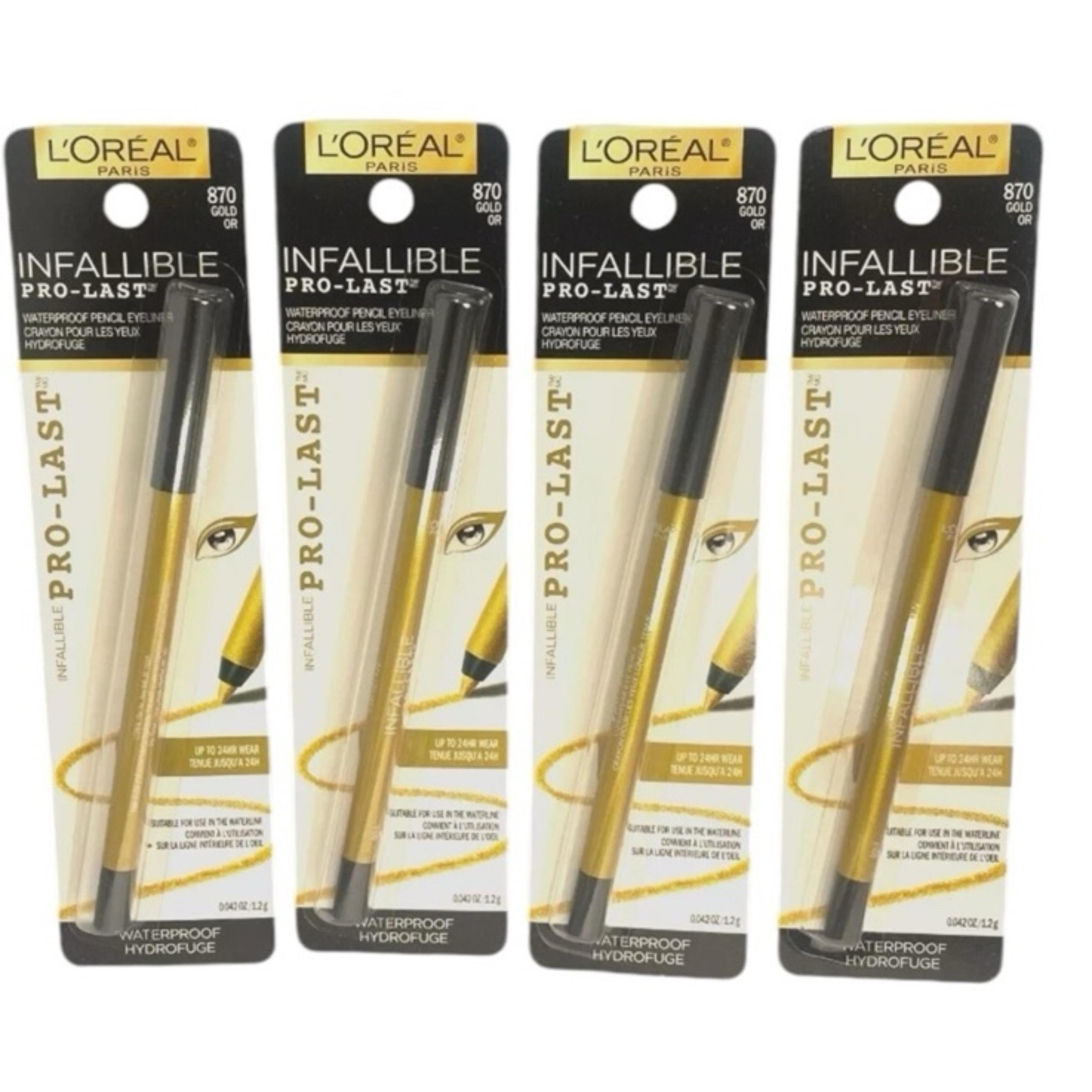 x4 Bundle INFALLIBLE PRO-LAST WATERPROOF PENCIL EYELINER #870 GOLD - L'Oreal