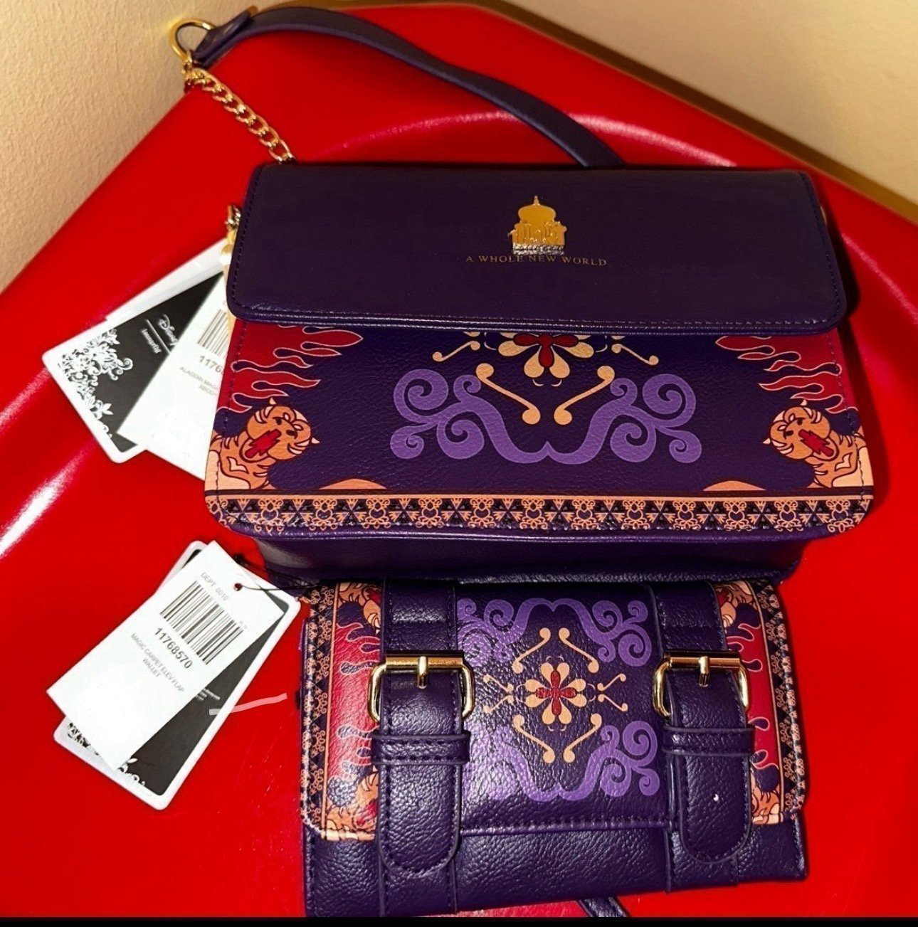 NEW with Tags Disney Aladdin Crossbody Purse + Wallet