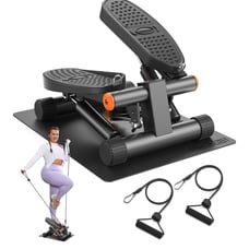 Exercise Stepper Mini Stair Steppers with Resistance Bands
