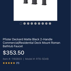 Pfister 2 handle faucet bathtub