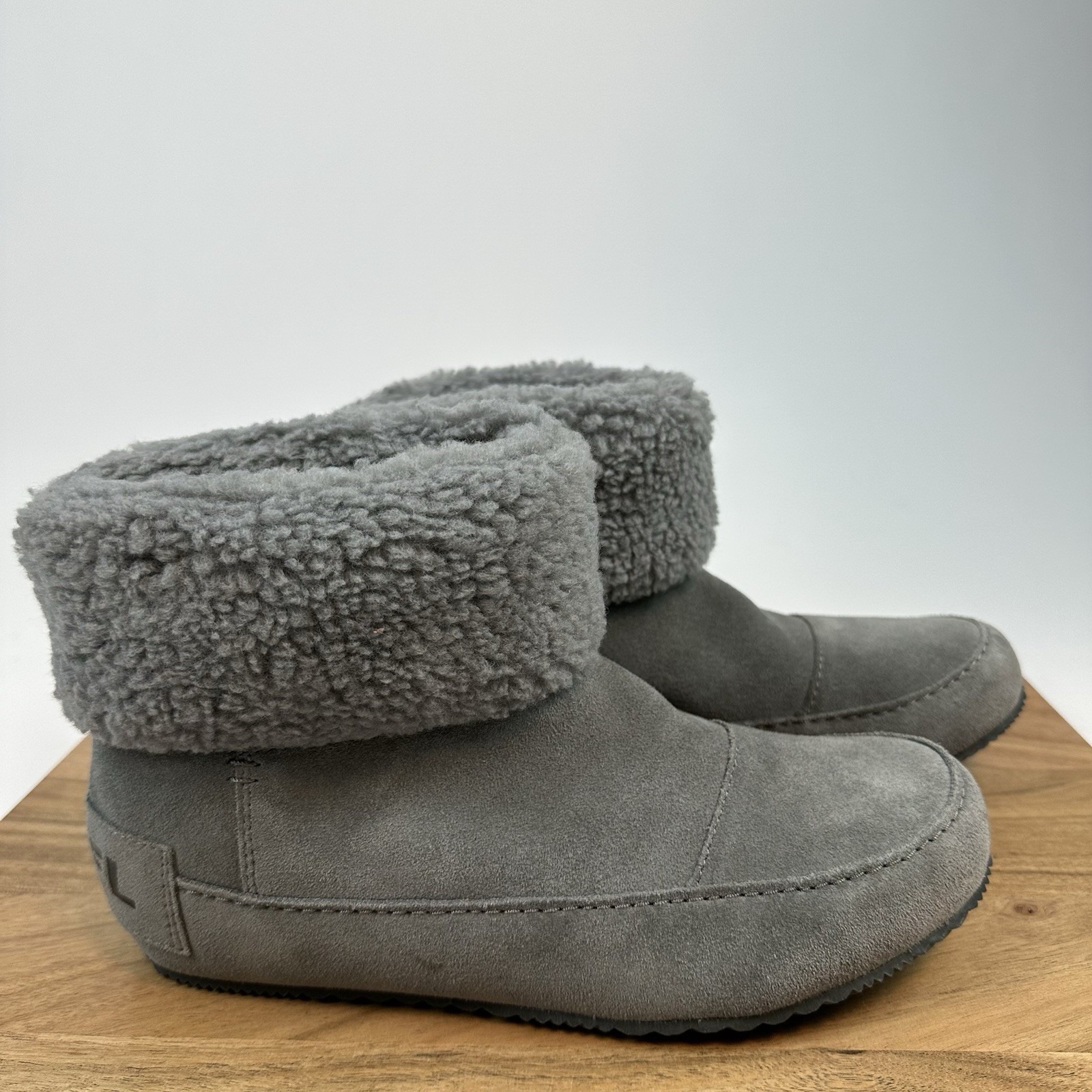 New Womens Sorel Go Gray Stumptown Bootie Suede Slippers Shoes Size 8 M