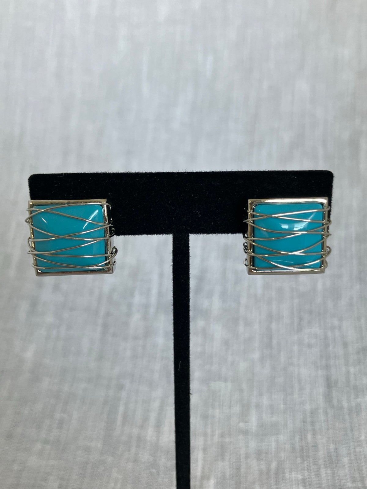 Vintage Blue Clip-On Earrings