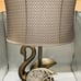 Swan Table Lamp Resin black silver gold 60 watts 120v corded glass mirror wings