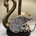 Swan Table Lamp Resin black silver gold 60 watts 120v corded glass mirror wings