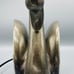 Swan Table Lamp Resin black silver gold 60 watts 120v corded glass mirror wings