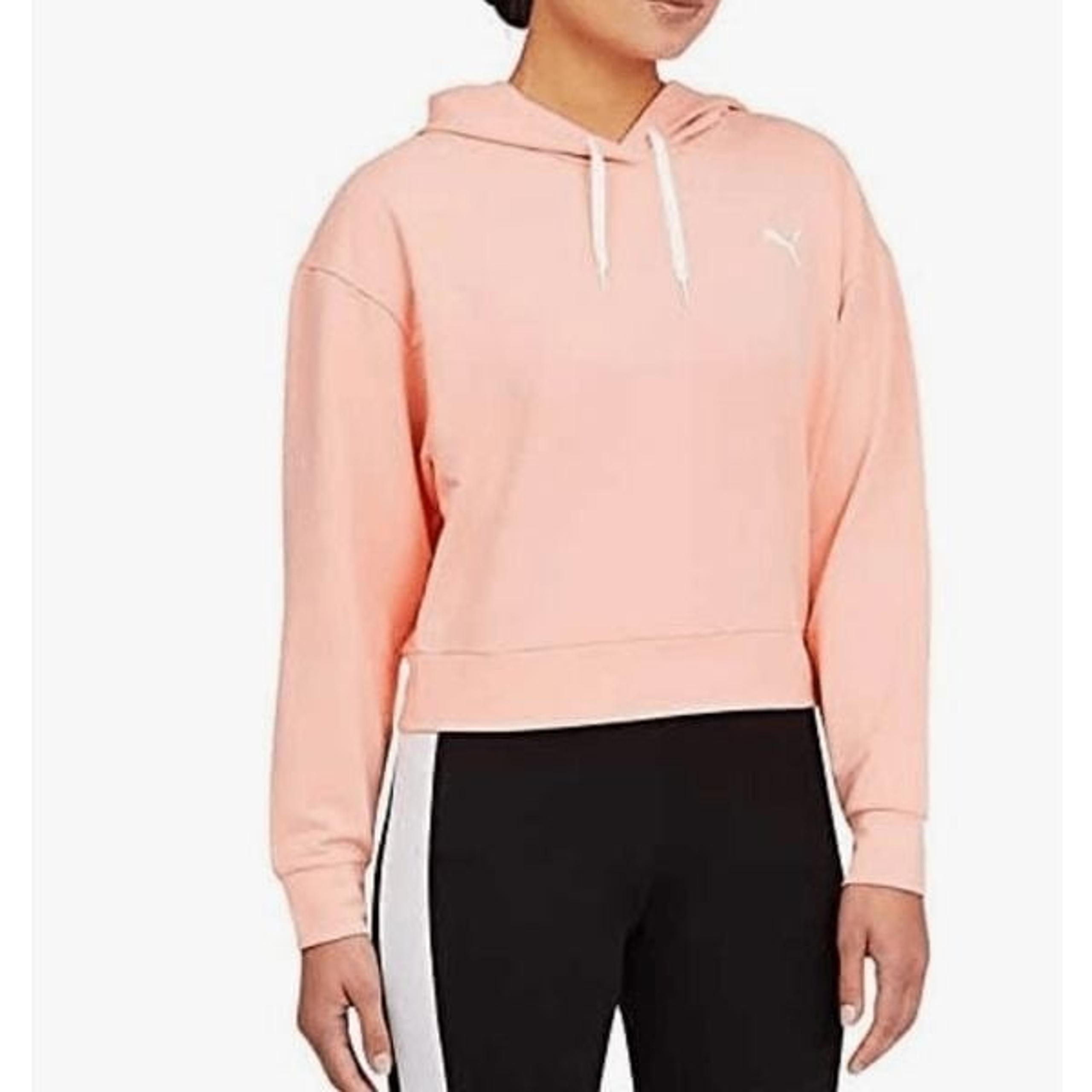 Puma Women's Apricot Blush Cropped Hooded Sweatshirt - Size Small