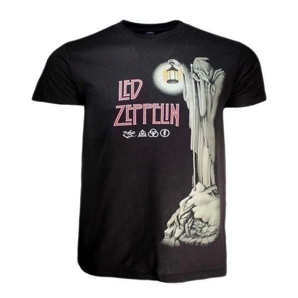 VINTAGE - Led Zepplin Hermit Unisex Black Short Sleeve Tee Shirt - Size Medium