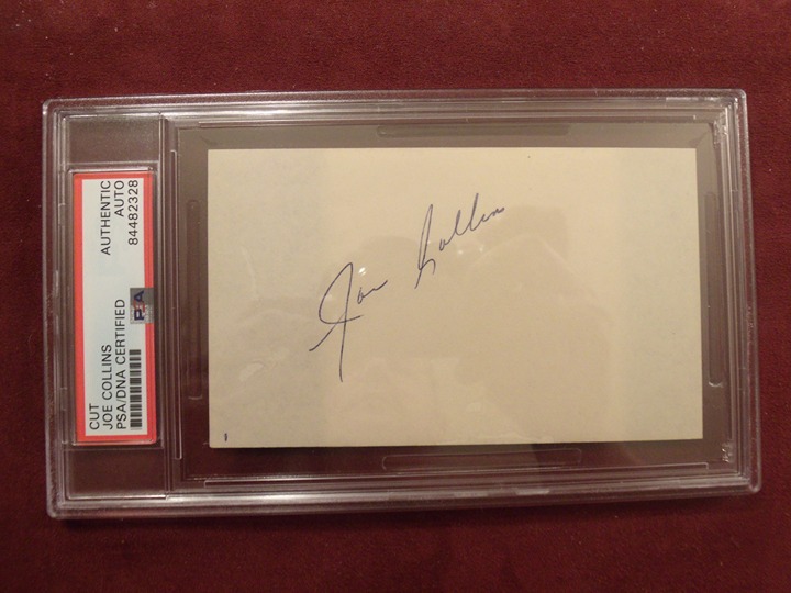 JOE COLLINS 48-57 NY YANKEES CUT SIGNATURE CARD SIGNED AUTO PSA/DNA SLABBED