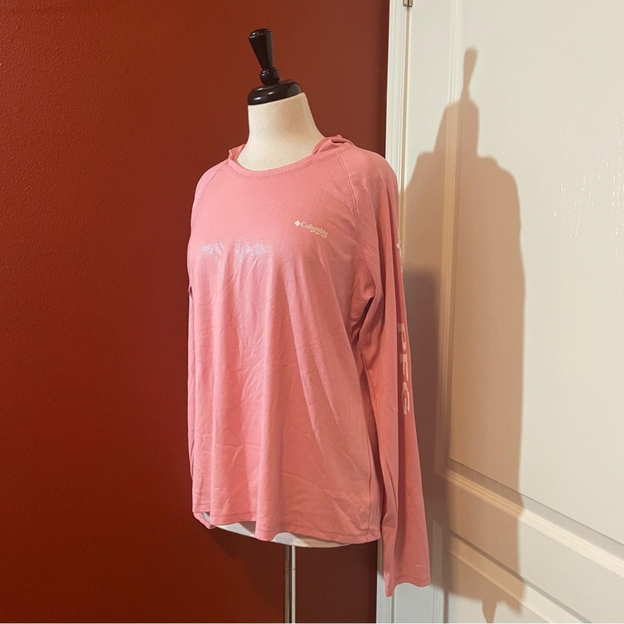 Columbia PFG Women's Tidal Deflector Bright Pink Hooded Terminal Long Sleeve Top