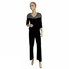 Alex Evenings Women's Portrait Collar Velvet Pant Set Small Petite