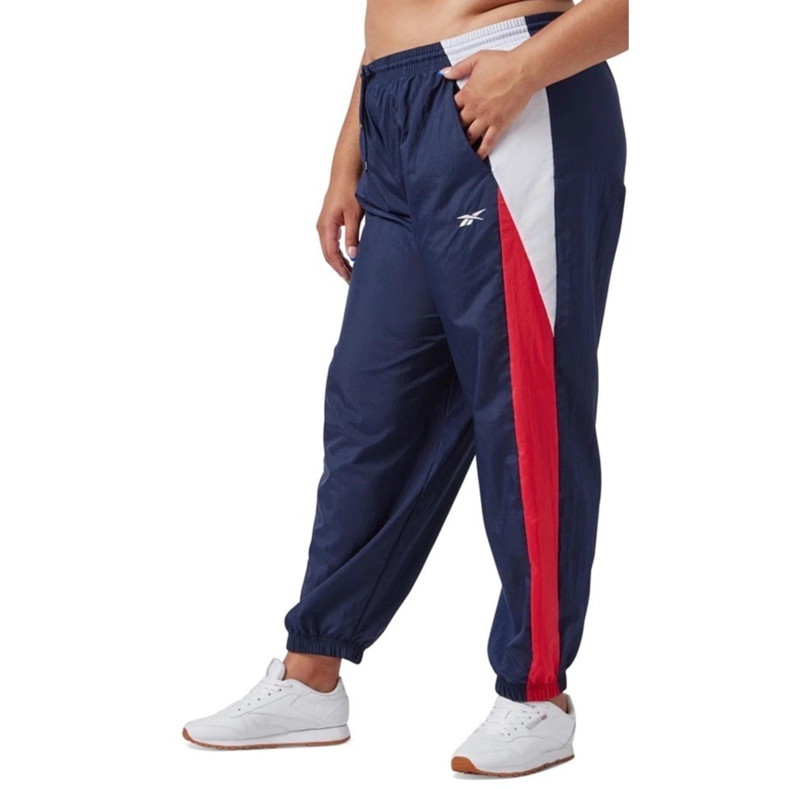 Reebok Women’s Classics Franchise Track Colorblock Navy Activewear Woven Pant L