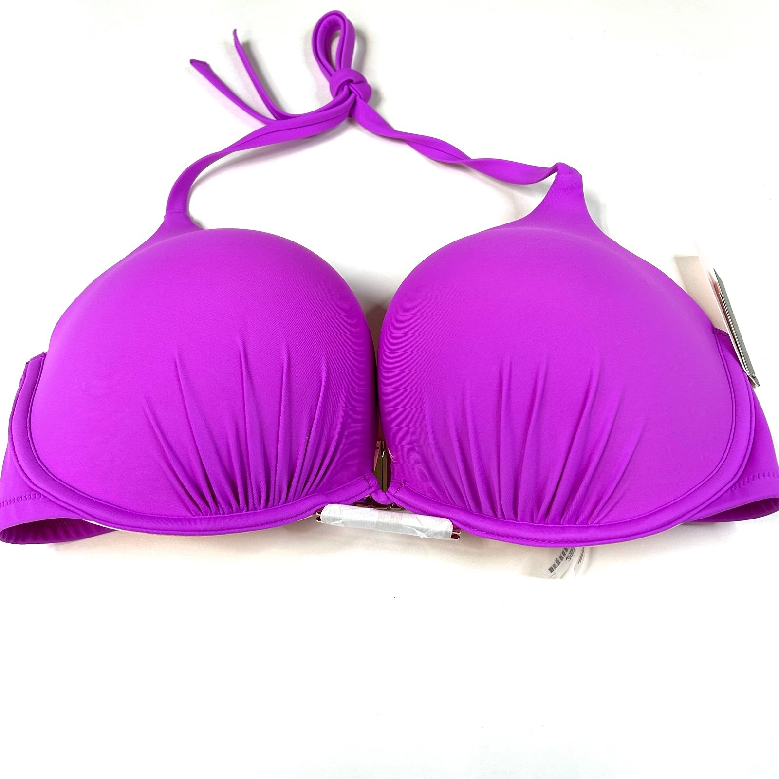 NEW Victorias Secret Bikini Top 38D Bombshell Adds 2 Cups Purple Halter SDA 2540