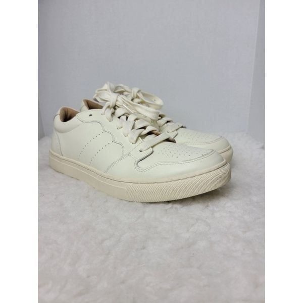 Polo Ralph Lauren Jeston Men's Size 9D Leather Shoes Sneakers Cream/Beige Great
