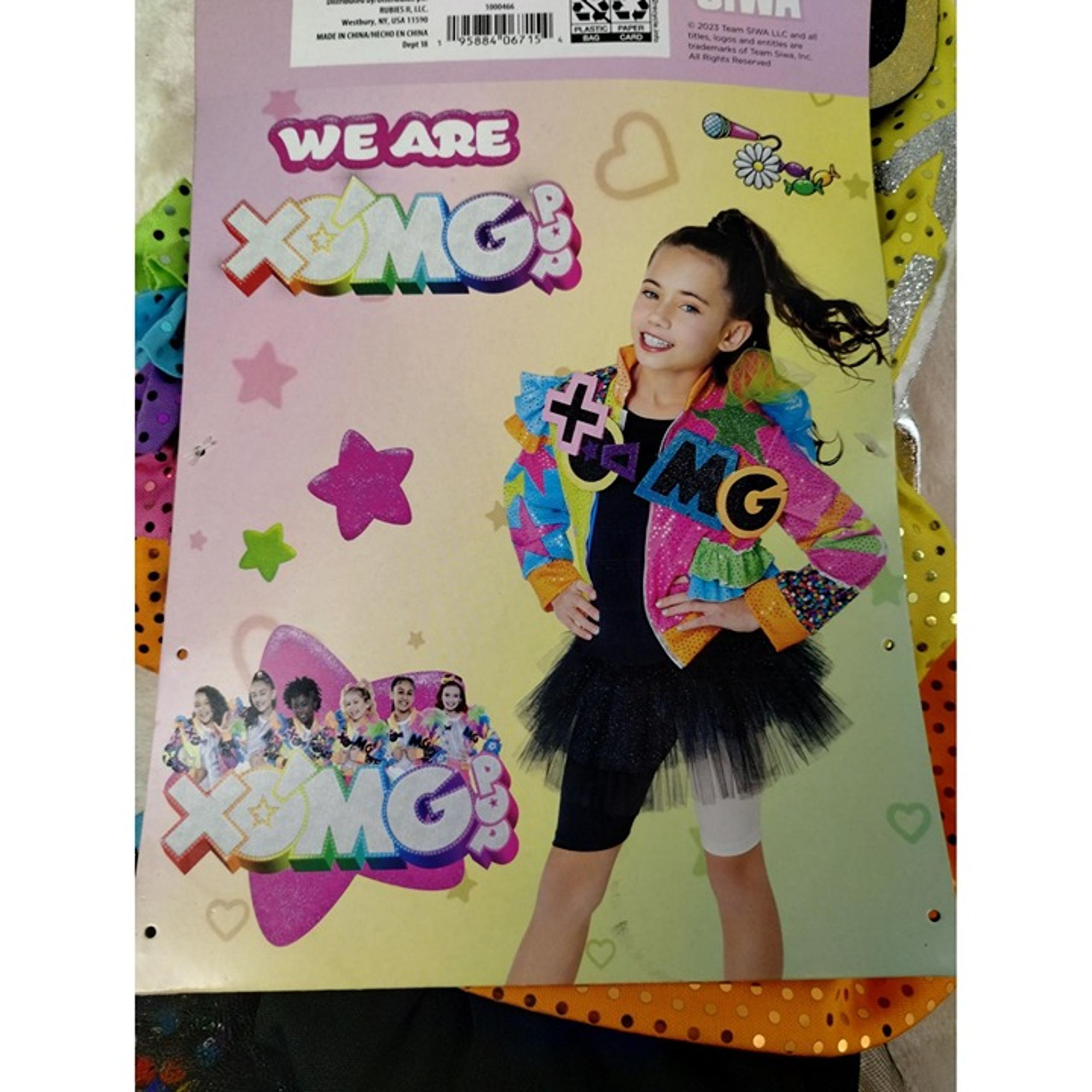 Girls XS (4/5) Jojo Siwa XOMG Pop Halloween Costume Dress and Jacket