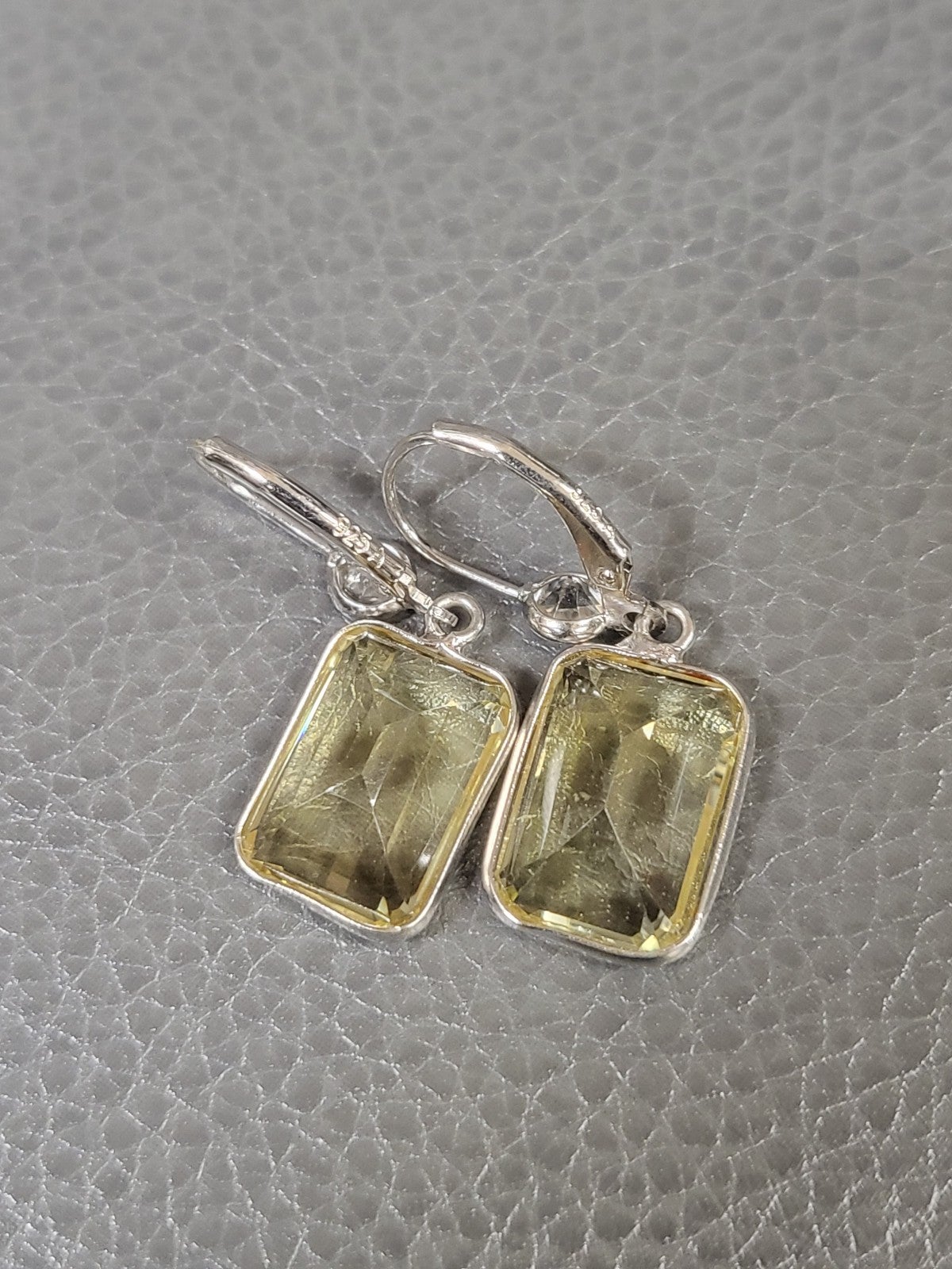 Lemon quartz sterling silver earrings