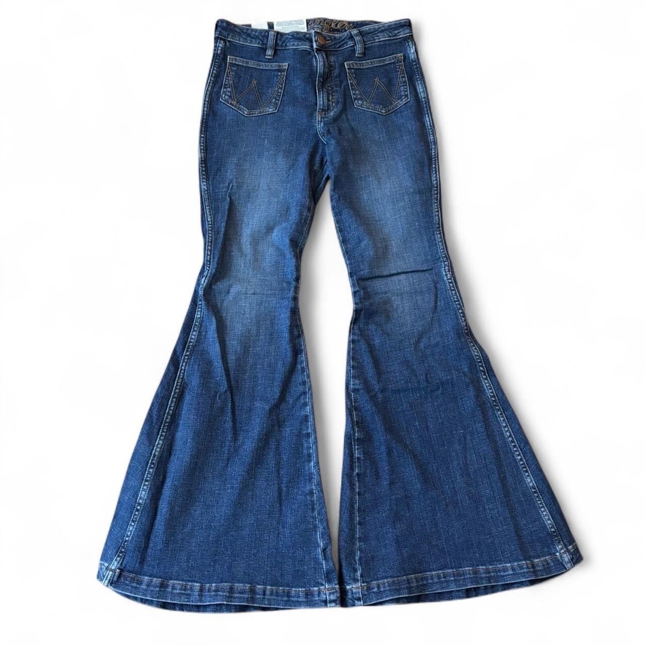 WRANGLER Retro Dark Wash Trumpet Flare Jeans Size 29x34
