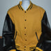 Black Wool Varsity Letterman Bomber Base