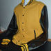 Black Wool Varsity Letterman Bomber Base