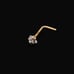 Solid 14kt gold nose piercing with a beautiful crystal gemstone 20 gauge New