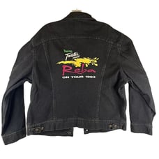 Vtg 1993 Reba McEntire Tropicana twister tour Black denim Lee jean jacket Size L
