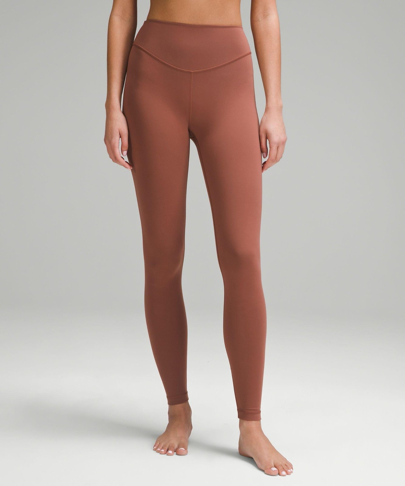Lululemon Wunder Under Smoothcover High Rise Rust Orange Leggings 8 Women’s