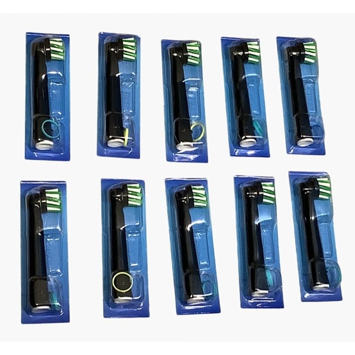 10 Oral-B Crossaction Replacement Toothbrush Heads Black Cross Action