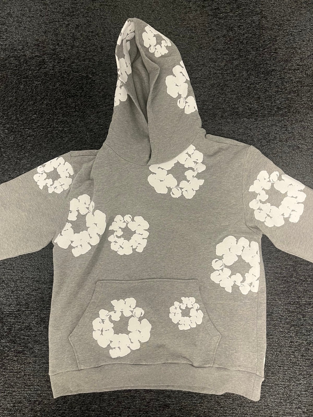 Grey Denim Tear Hoodie