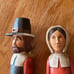 2 Vintage Kurt Adler Wood Pilgrim Candle Holders 9”